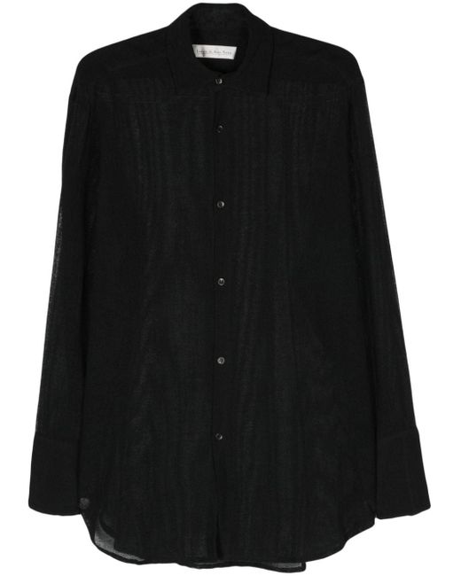 Ludovic de Saint Sernin Black Fishnet Long-sleeve Shirt