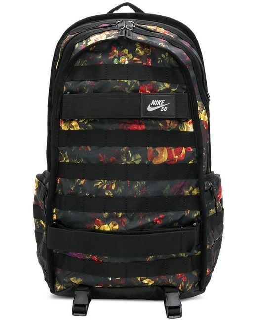 Nike Black Floral Print Backpack for men