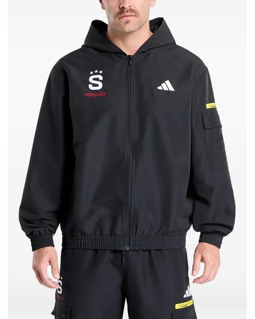 Adidas Black X Footshop X Sparta Logo-Detaile Jacket
