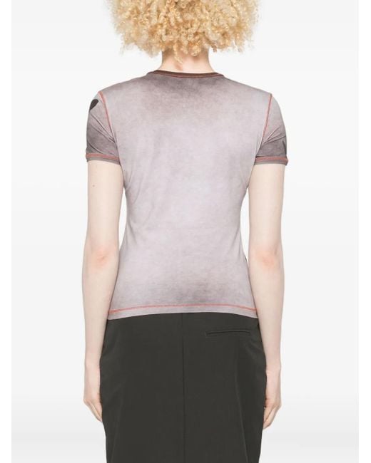 DIESEL T-Shirt Met Logoprint in het Brown