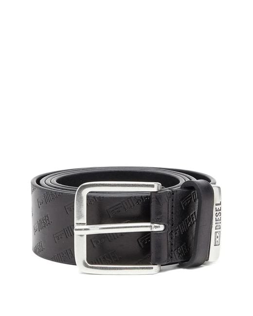 DIESEL Black Logo Detail Belt for men