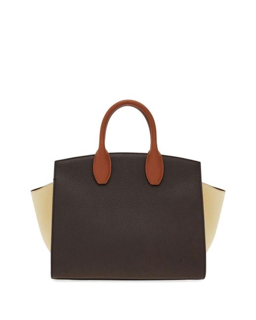 Ferragamo Brown Small Studio Leather Tote Bag