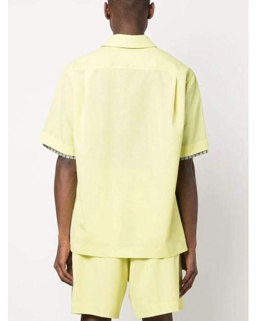 メンズ Sacai ショートスリーブ オーバーサイズシャツ Yellow
