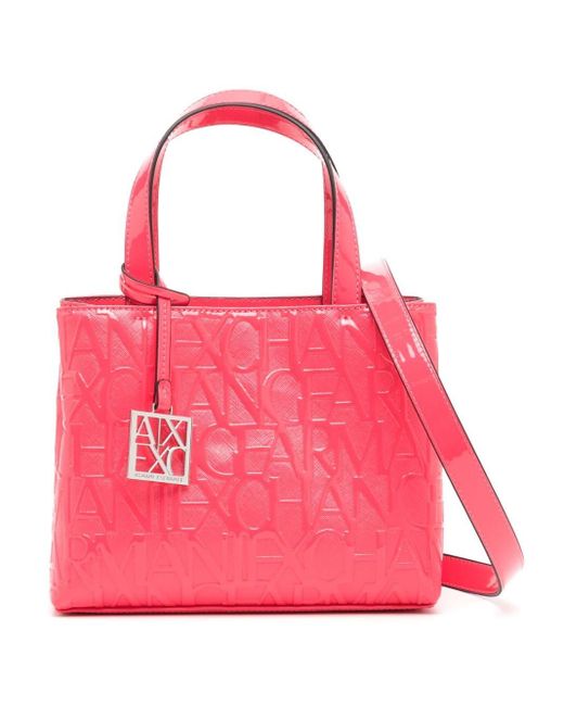Armani Exchange Pink Logo-embossed Crossbody Bag