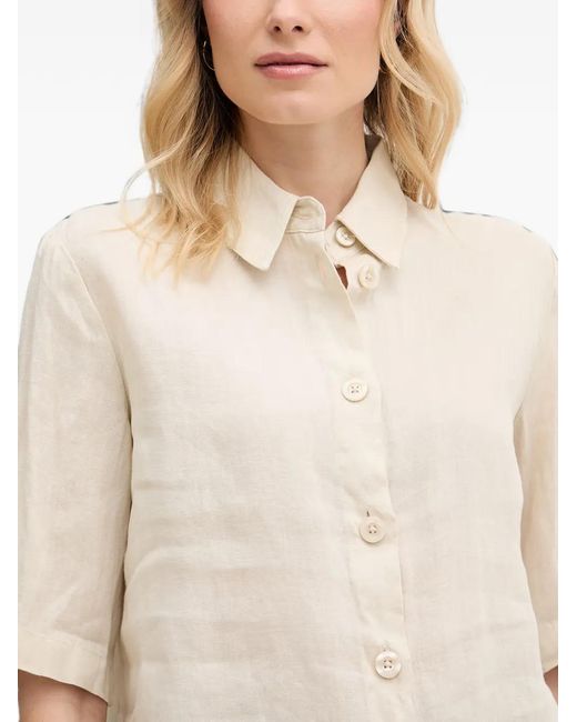 Benetton White Button-Fastening Short-Sleeve Shirt