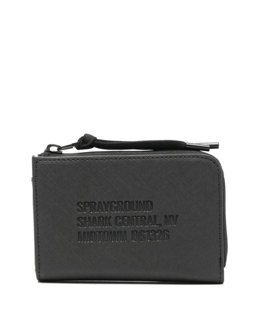 Sprayground Black Zip-Around Wallet for men