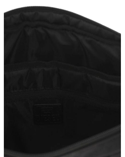 DIESEL Black Logo-Patch Briefcase for men