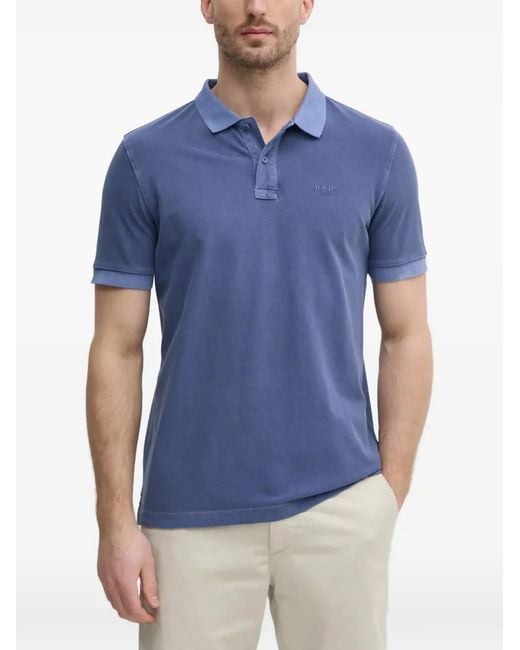 Joop! Blue Ambrosian Logo-Embroidered Polo Shirt for men