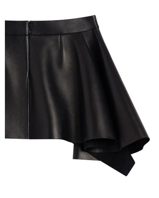 Givenchy Slashed Leren Mini-Rok Met Studs in het Black