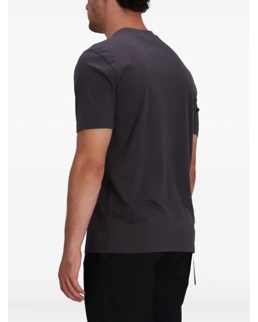 Boss Black Logo-Stripe Cotton T-Shirt for men