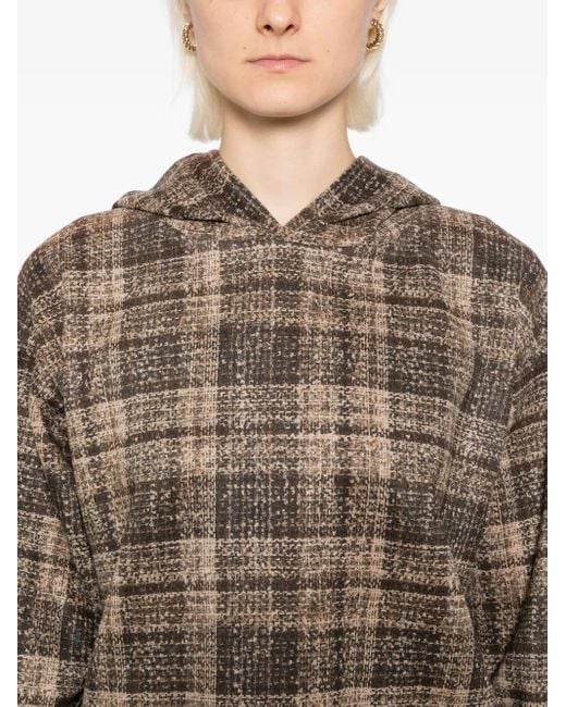 BLAKLACE Brown Karierter Hoodie