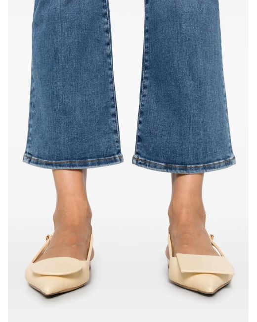 FRAME Blue Cropped Bootcut Jeans