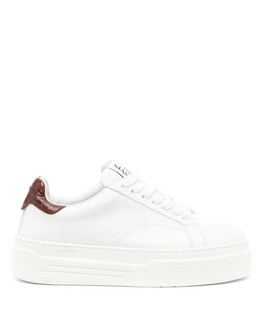 Lanvin White Ddb0 Leather Platform Sneakers