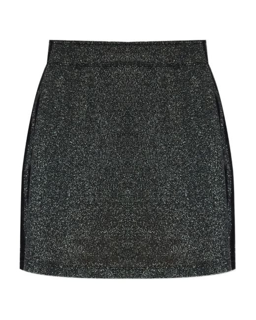 Adidas Gray Lurex Stripe-Detail Mini Skirt