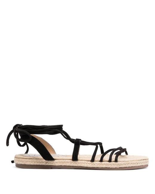 Manebí Black Tie-Fastening Flat Sandals
