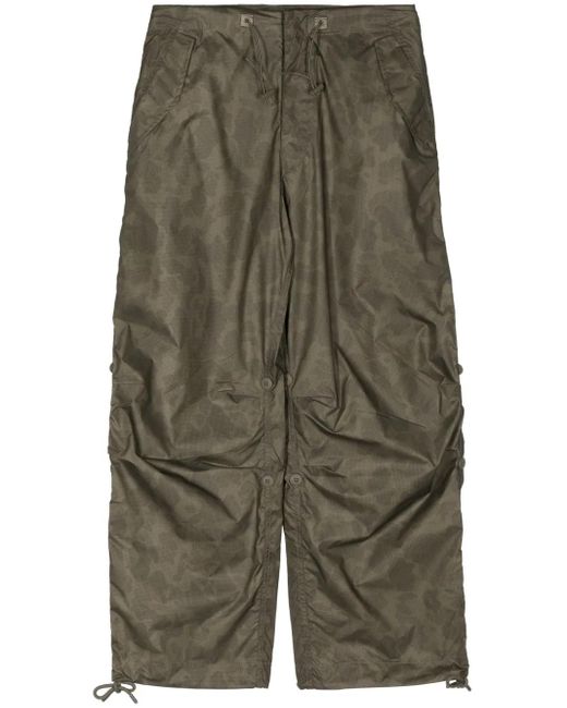 Alpha Industries Green Drawstring Straight-Leg Trousers for men