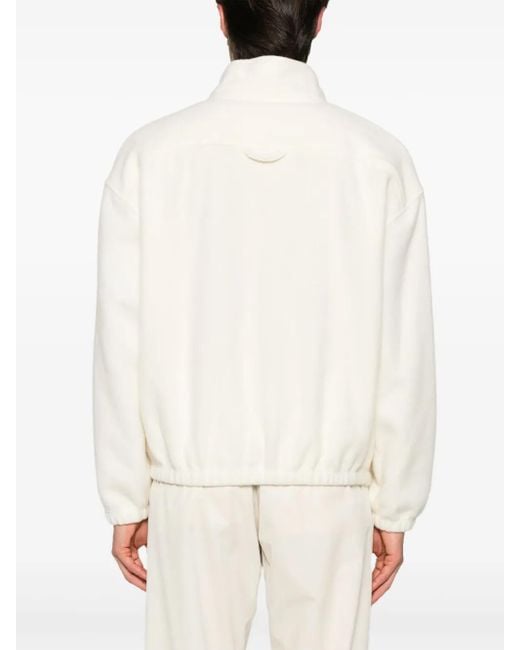 Rier White High-Neck Fleece Sweatshirt for men