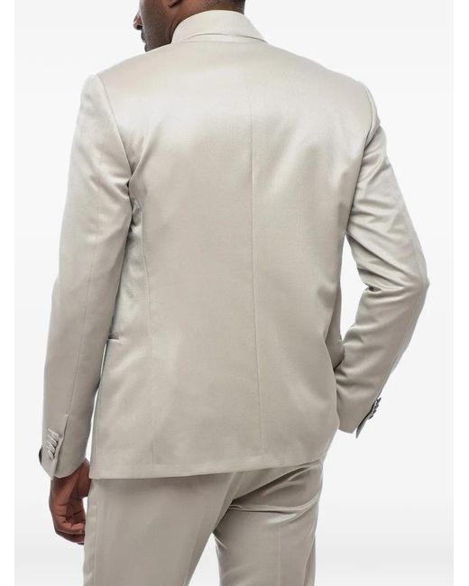 Corneliani Gray Three-Piece Korean-Collar Suit for men