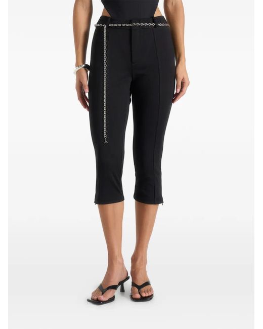 Manière De Voir Black Una Capri Leggings With Chain
