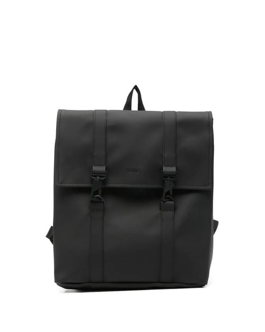 Rains Black Mini Msn Flap Backpack