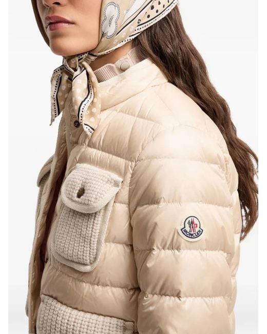 Moncler Natural Furet Textured-Panel Jacket