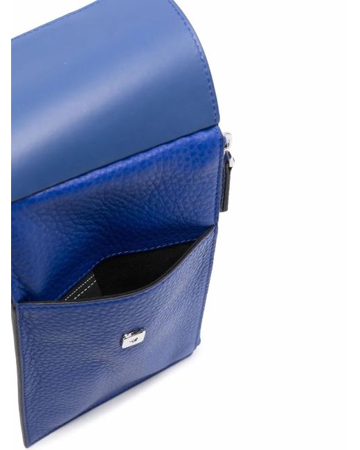 Fendi Blue Logo-Plaque Shoulder Bag for men