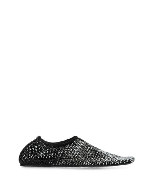 Christopher Esber White Minette Crystal-Embellished Ballet Flats