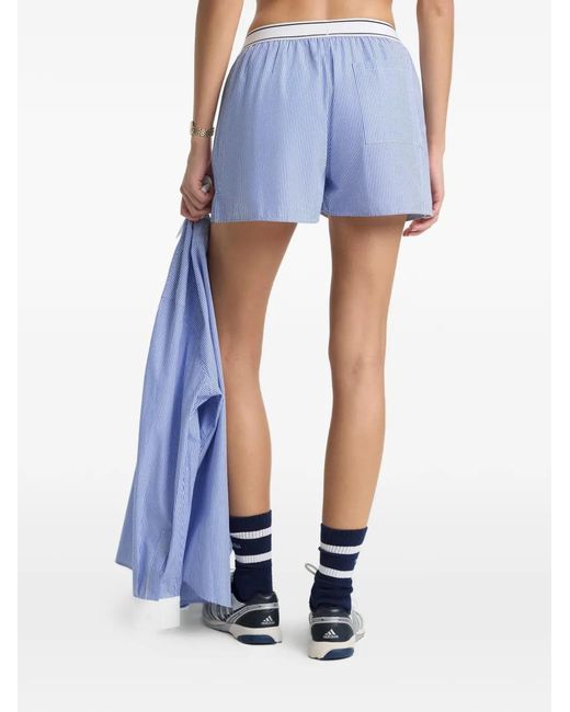 Sporty & Rich Blue Striped Waistband Shorts
