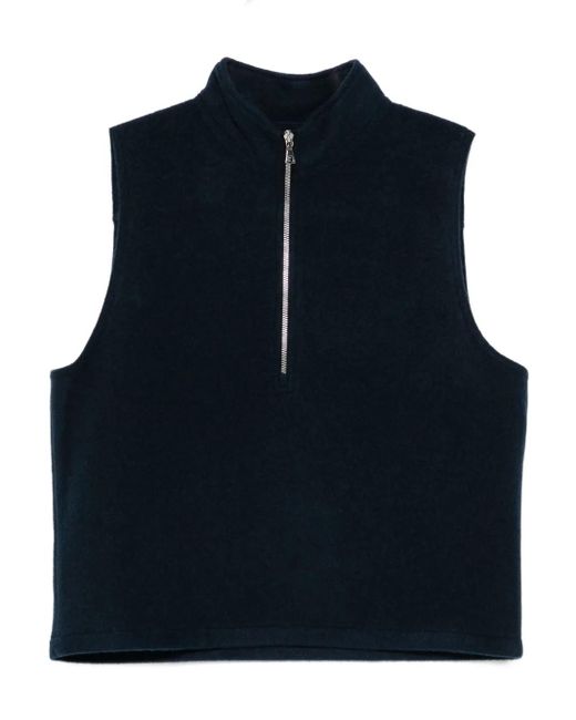 Rier Gilet Van Scheerwol Met Rits in het Blue voor heren
