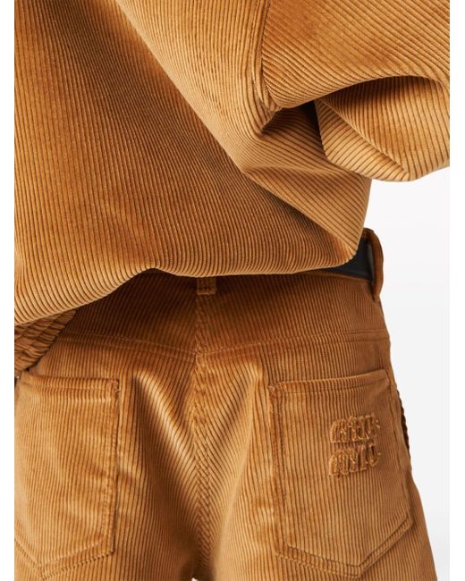 Miu Miu Brown Corduroy Cotton Shorts