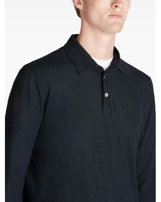 Slowear Blue Long-Sleeve Polo Shirt for men