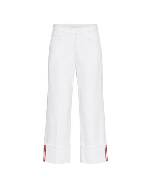 L'Agence White Leighton Side-Stripe Jeans