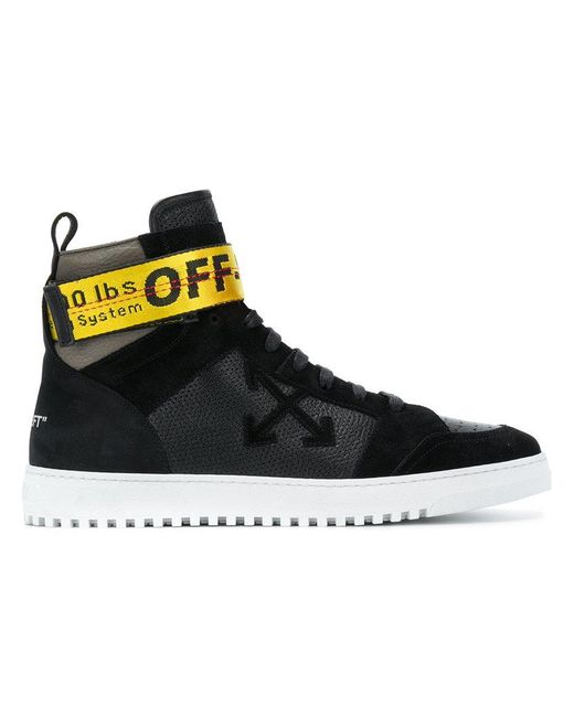 Off-White c/o Virgil Abloh Black Industrial Strap High Top Sneakers for men