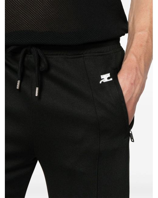 Courreges Black Logo-patch Jersey Track Pants for men