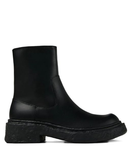 CAMPERLAB Black Strukturierte Stiefel Mit Reißverschlussdetail