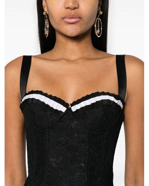 Moschino Midi-jurk Met Bloemenkant in het Black