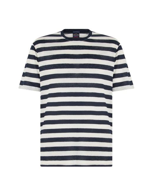 Paul & Shark Blue Striped Short-Sleeve T-Shirt for men