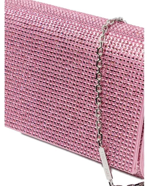 Rene Caovilla Purple All-Over Crystals Clutch Bag