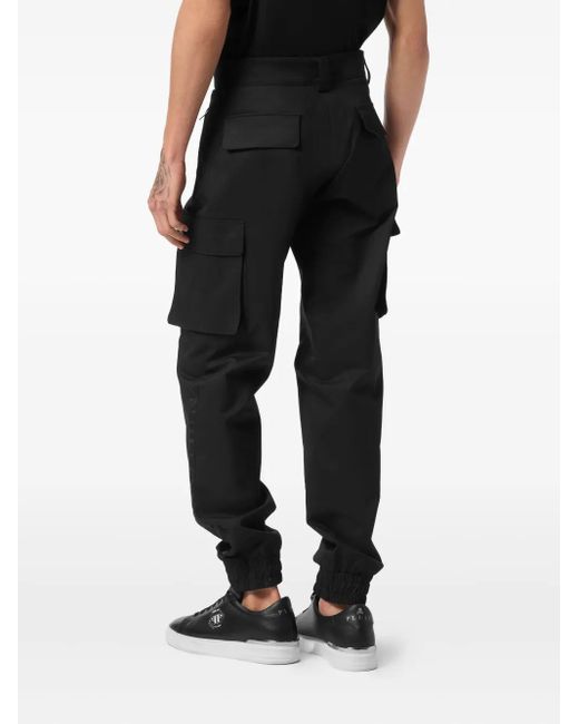 Philipp Plein Black Basic Cargo Joggers for men