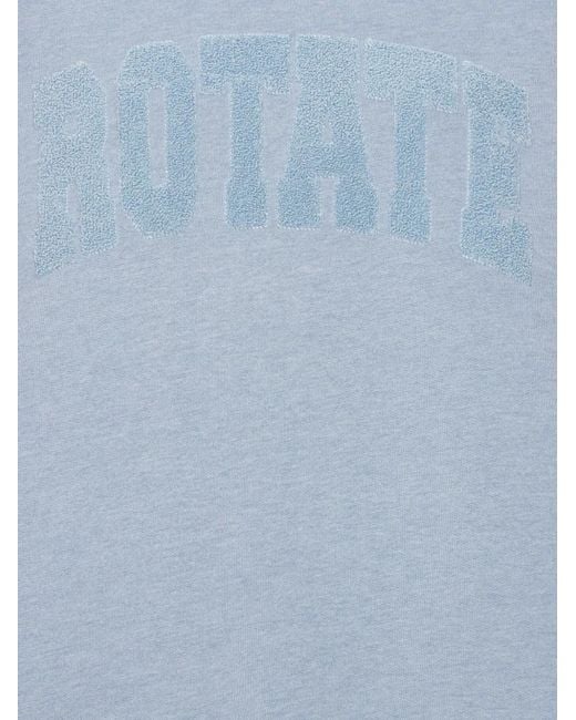 ROTATE BIRGER CHRISTENSEN Blue Crewneck Heavy Sweatshirt