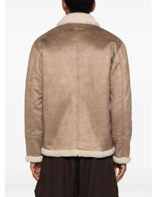 Mc2 Saint Barth Natural Shearling Collar Coat for men