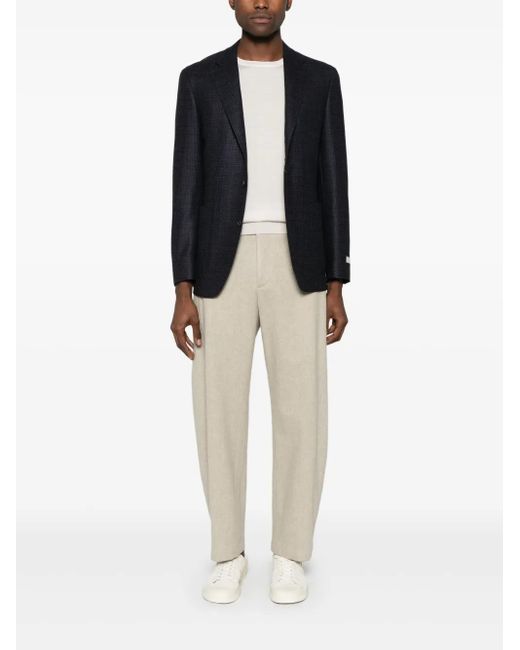 Canali Black Check-Pattern Blazer for men