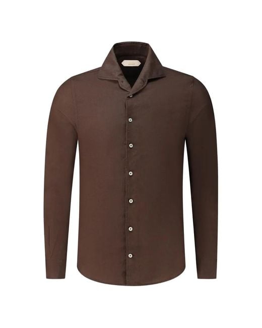 Aurélien Brown Seaside Linen Shirt for men