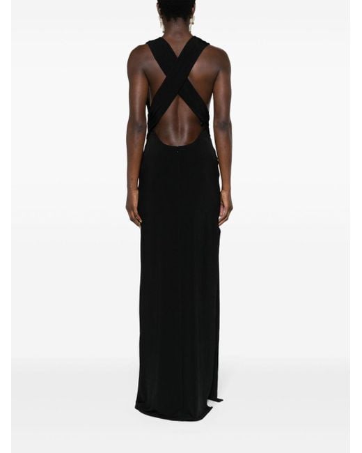 Tom Ford Black Plunging-neck Sleeveless Gown