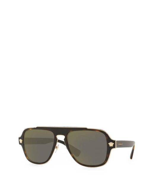 Versace Brown Square-Frame Sunglasses for men