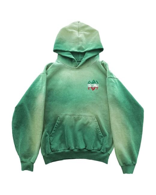 Warren Lotas Green Visit Oaxaca Print Faded Hoodie for men