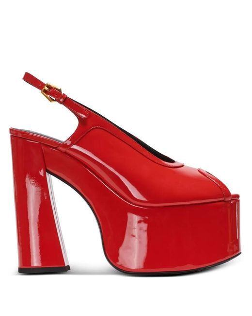 Balmain Red Cam 140Mm Patent-Leather Sandals