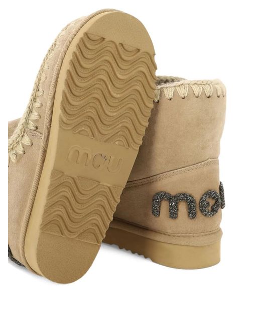 Mou Natural Glitter Logo Boots