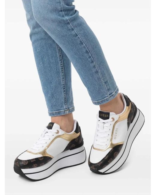 Guess White Camrio Platform Sneakers