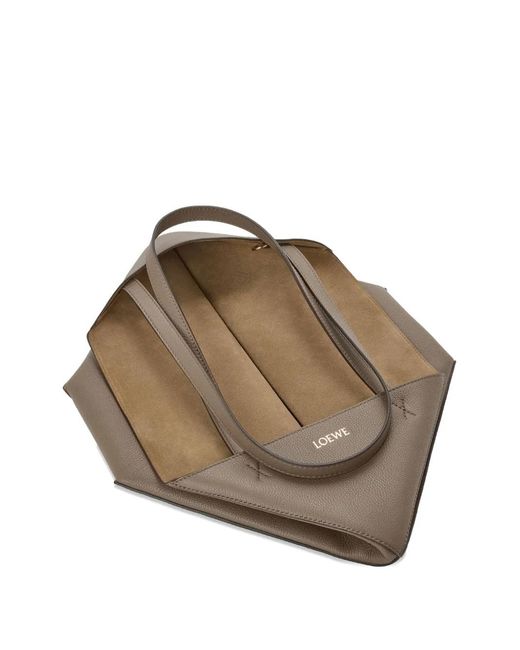 Loewe Brown Puzzle Fold Medium Leather Tote